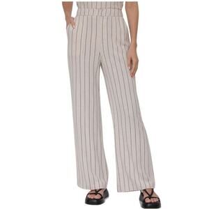 Avec Les Filles Women’s NEW linen stripe wide leg pants, high waist, XL